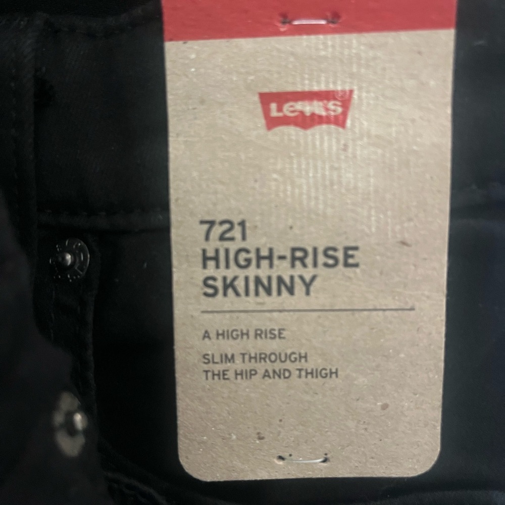 Levi's 721 Women's Black High Rise Jeans Stretch New with Tags - Picture 3 of 6